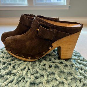 VERONICA BEARD Dacey Suede Heeled Mules - SZ: 8
